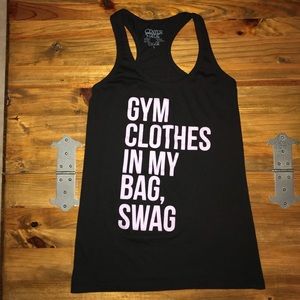 ‼️Black Racerback Tank LT Purple font Size Small